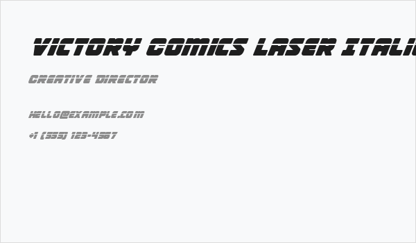 Victory Comics Laser Italic Business Card