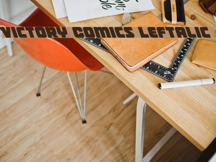 Victory Comics Leftalic Font examples
