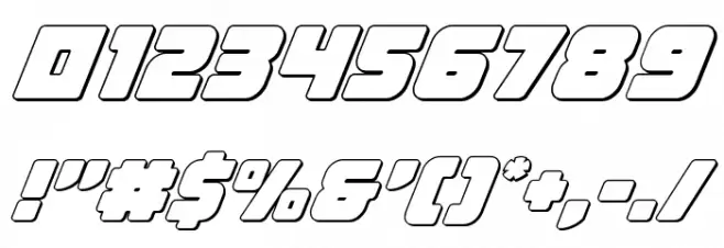 Victory Comics Outline Italic Font OTHER CHARS