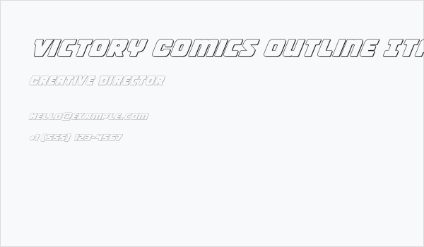 Victory Comics Outline Italic Business Card