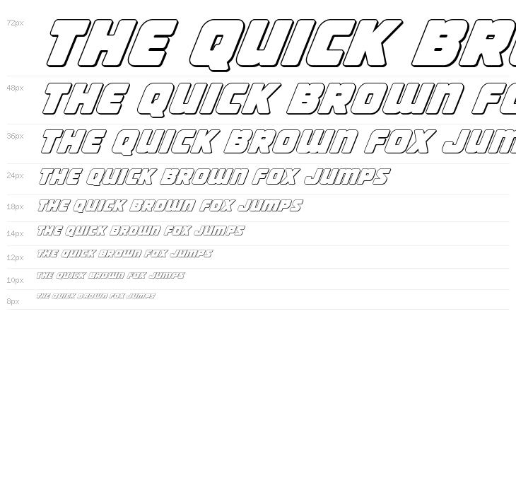 Victory Comics Outline Italic Waterfall