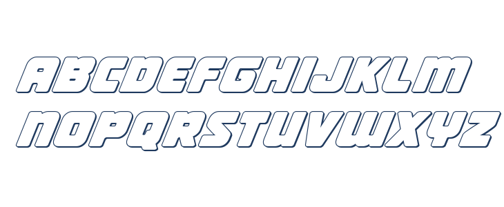 Victory Comics Outline Italic Lowercase