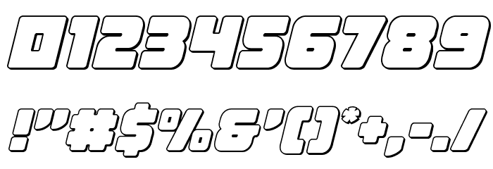Victory Comics Outline Semi-Italic Font OTHER CHARS