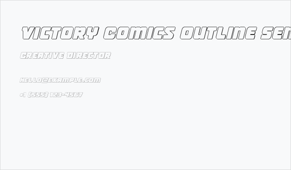 Victory Comics Outline Semi-Italic Business Card