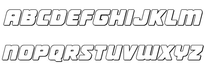 Victory Comics Outline Semi-Italic Font LOWERCASE