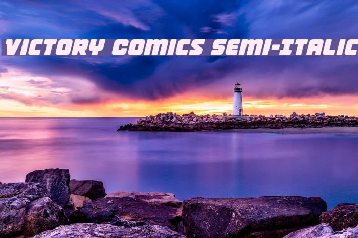 Victory Comics Semi-Italic Font examples