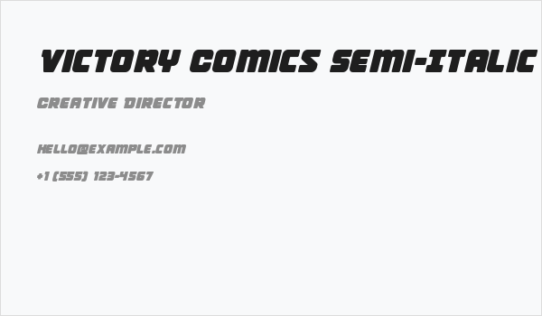 Victory Comics Semi-Italic Business Card