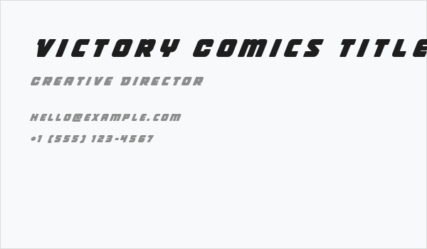 Victory Comics Title Italic Business Card