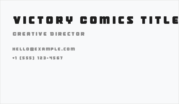 Victory Comics Title Business Card