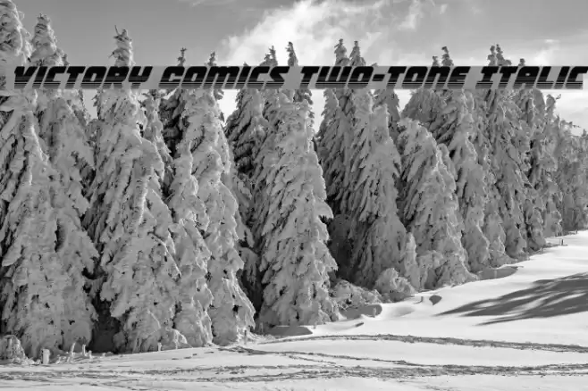 Victory Comics Two-Tone Italic Font examples