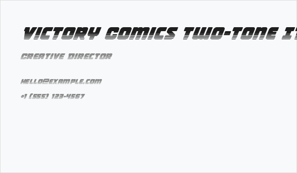 Victory Comics Two-Tone Italic Business Card