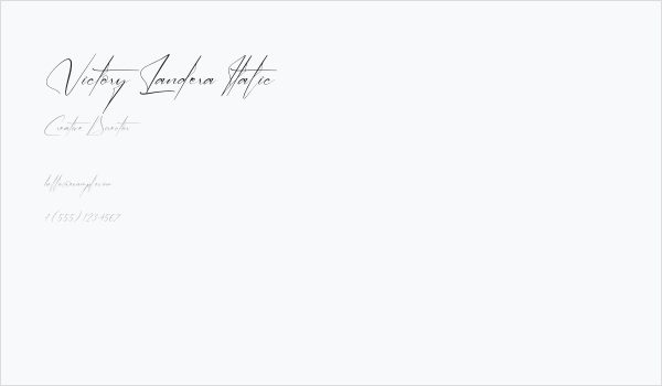 Victory Landera Italic Business Card