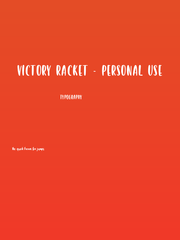 Victory Racket - Personal Use Poster