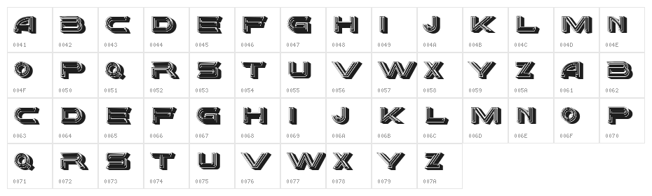 Vidal Black Regular Character Map