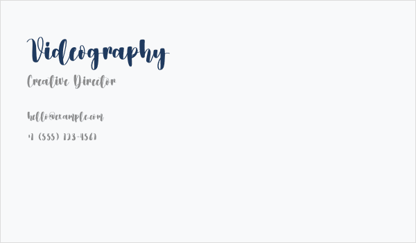 Videography Business Card