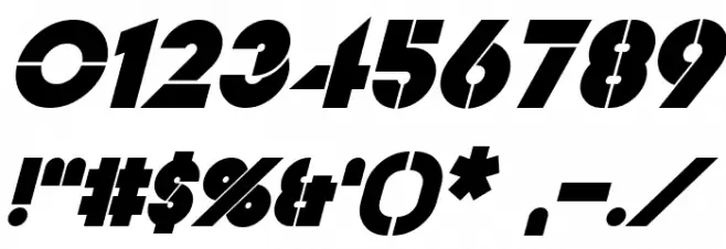 Videopac Bold Italic Font OTHER CHARS