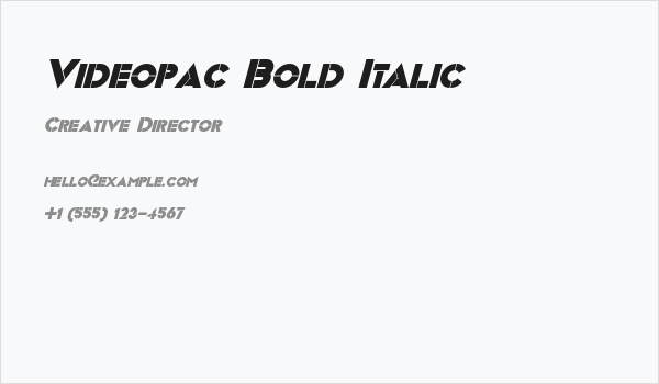 Videopac Bold Italic Business Card