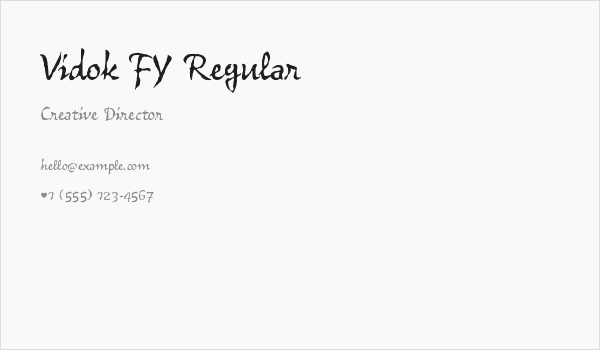 Vidok FY Regular Business Card