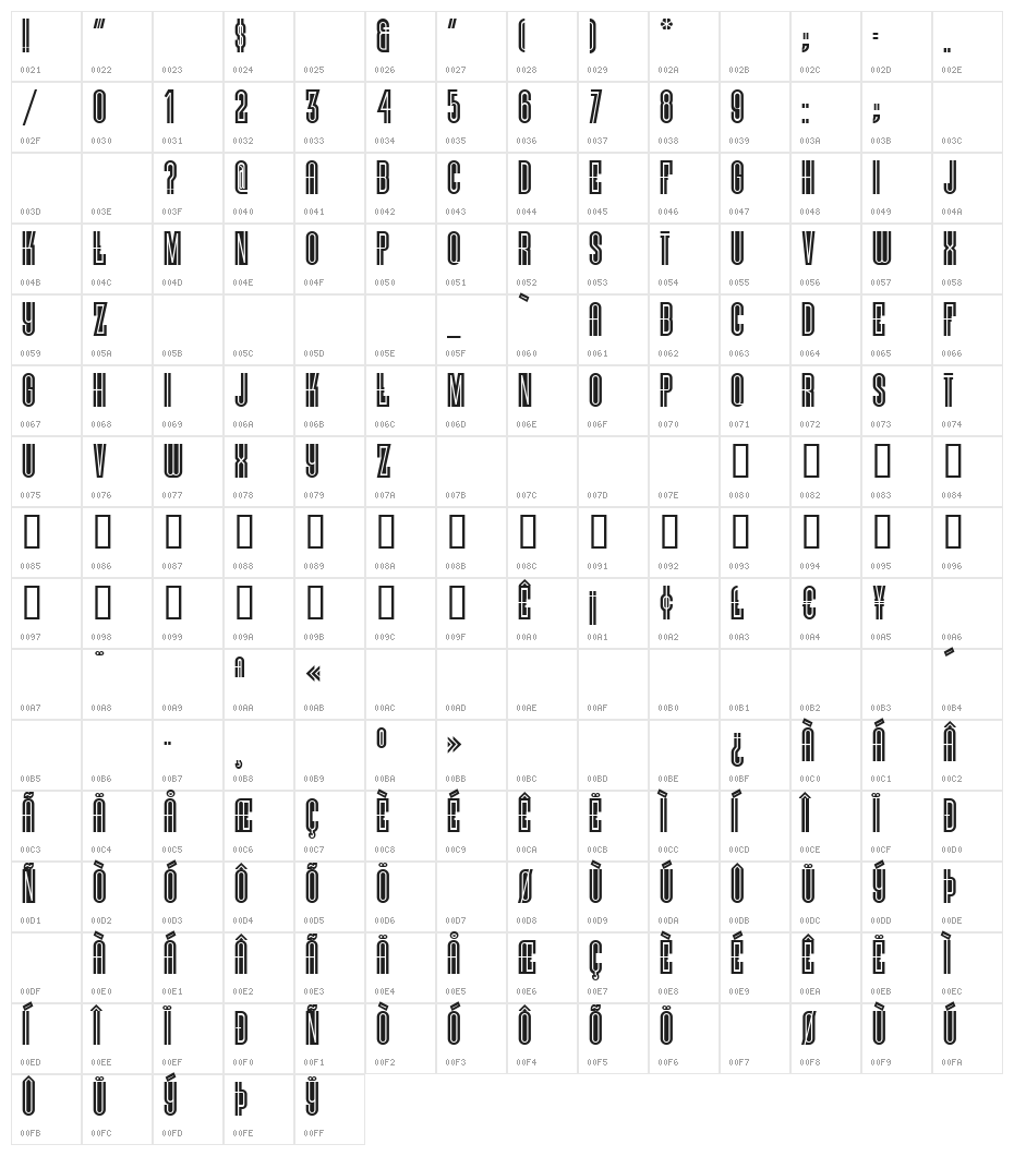 VielleVarsovieNF Character Map