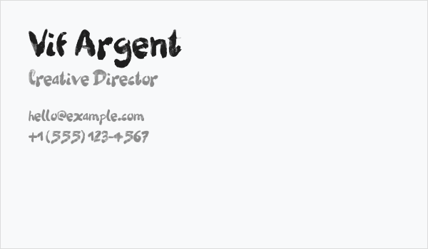 Vif Argent Business Card