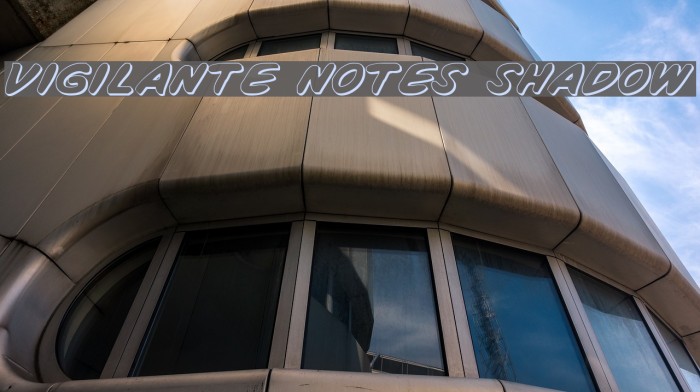Vigilante Notes Shadow Font examples