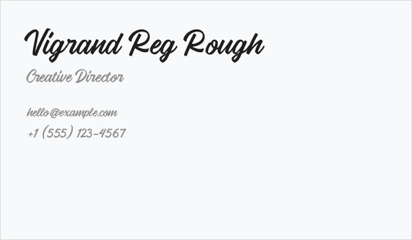 Vigrand Reg Rough Business Card