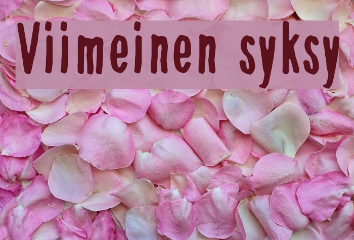 Viimeinen syksy Font examples