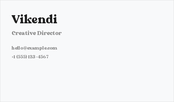 Vikendi Business Card