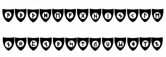 Viking Runes Shields Шрифта ВЕРХНИЙ