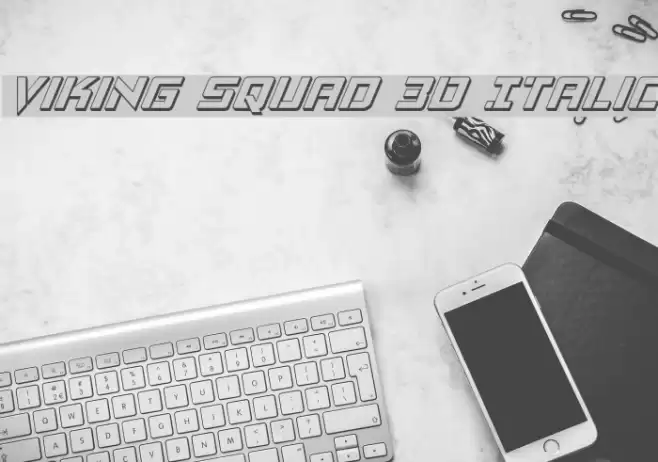 Viking Squad 3D Italic Font examples