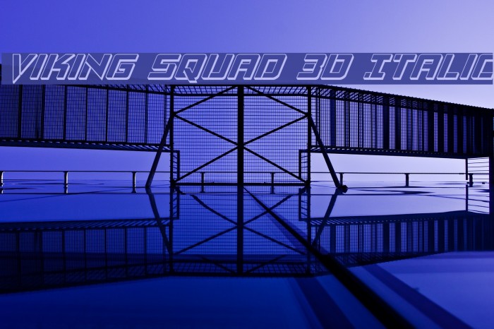 Viking Squad 3D Italic Font examples