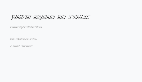 Viking Squad 3D Italic Business Card