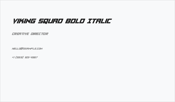 Viking Squad Bold Italic Business Card