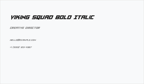 Viking Squad Bold Italic Business Card