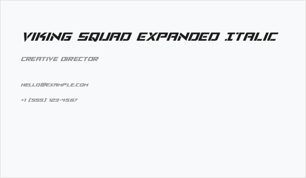 Viking Squad Expanded Italic Business Card