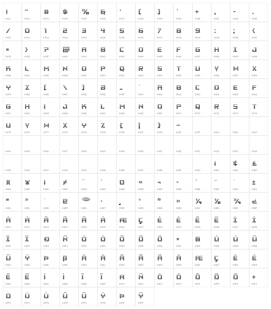 Viking Squad Gradient Character Map