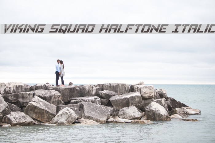 Viking Squad Halftone Italic Font examples
