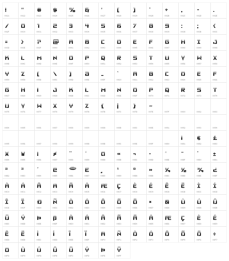 Viking Squad Halftone Character Map