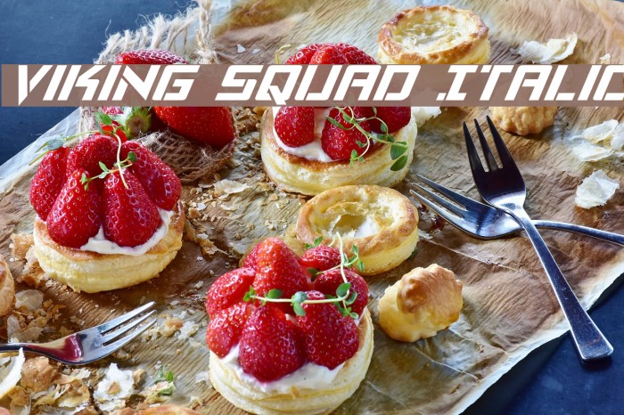 Viking Squad Italic Font examples
