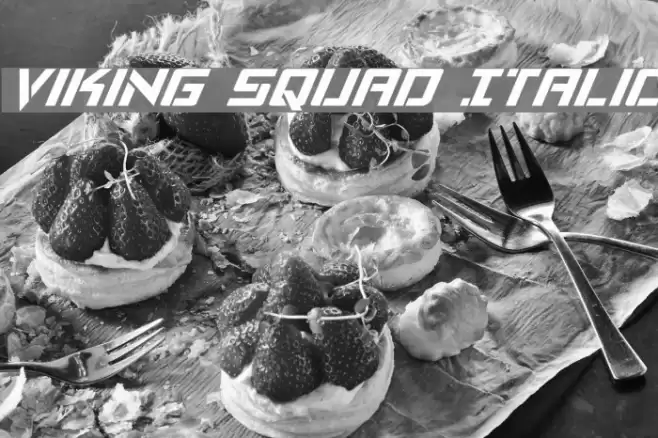 Viking Squad Italic Font examples