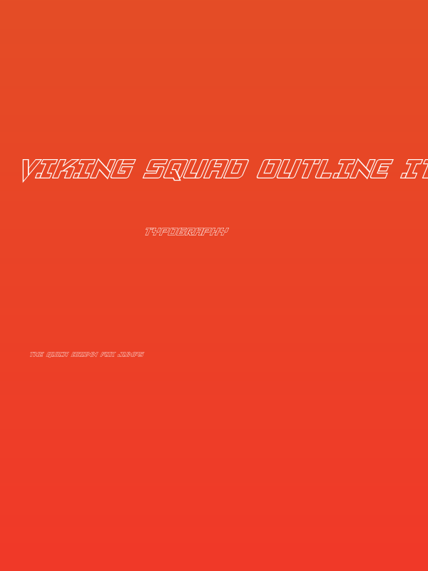 Viking Squad Outline Italic Poster