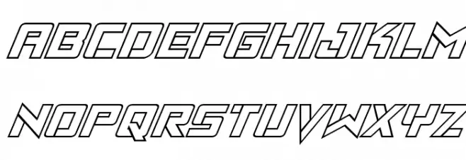 Viking Squad Outline Italic Caratteri MINUSCOLO