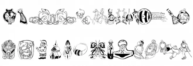 VikingDesigns خط أحرف كبيرة