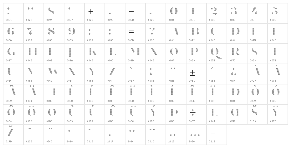 VillaDidot-Carved Character Map