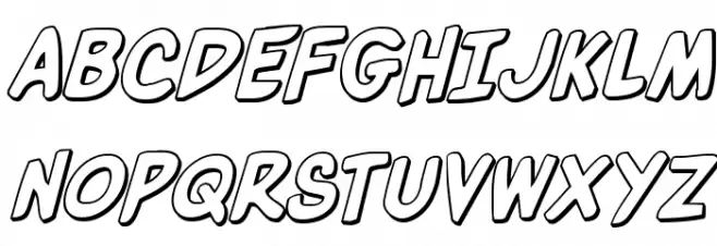 Villain Team-Up 3D Italic フォント 大文字