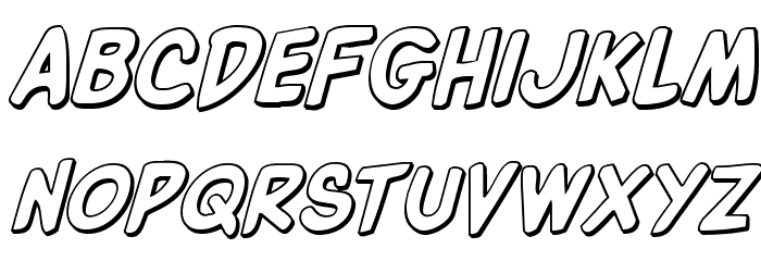 Villain Team-Up 3D Italic Font LOWERCASE