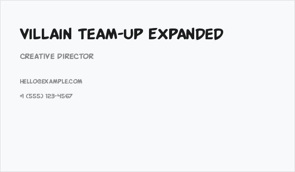 Villain Team-Up Expanded Business Card