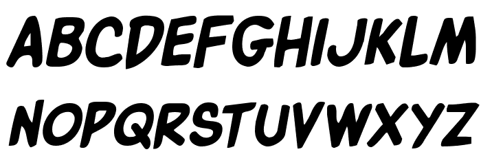Villain Team-Up Semi-Italic Font LOWERCASE