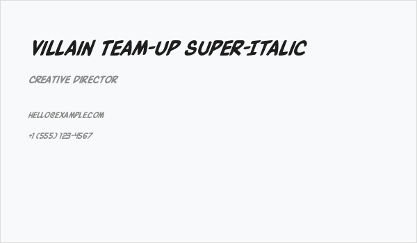 Villain Team-Up Super-Italic Business Card