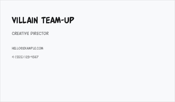 Villain Team-Up Business Card